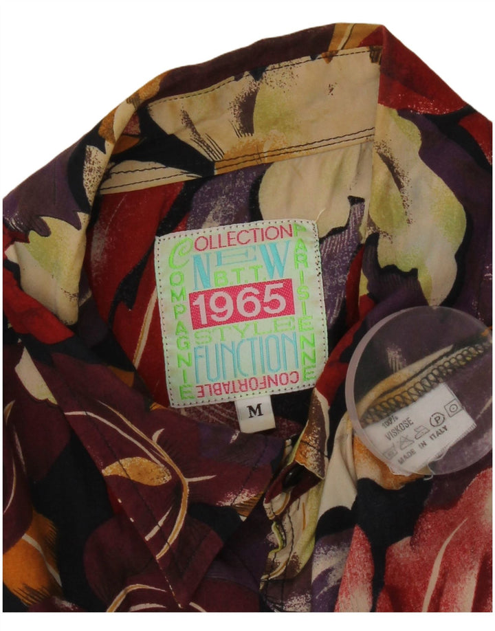 Cămașă cu mânecă scurtă pentru bărbați vintage, multicoloră, florală