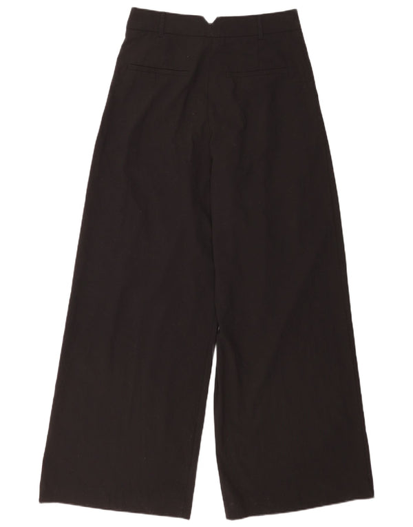 Pantaloni casual pentru femei cu talie înaltă Zara, cu picioare largi, Mici L26 L31 Negri