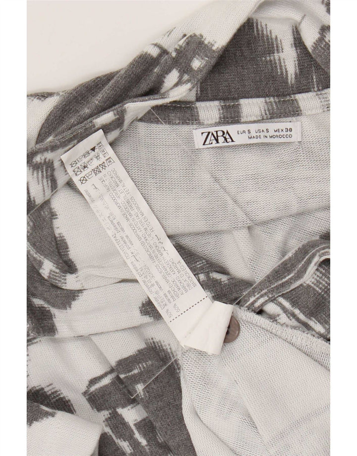 Cămașă cu mânecă scurtă pentru bărbați Zara, cu model abstract, poliester mic, gri