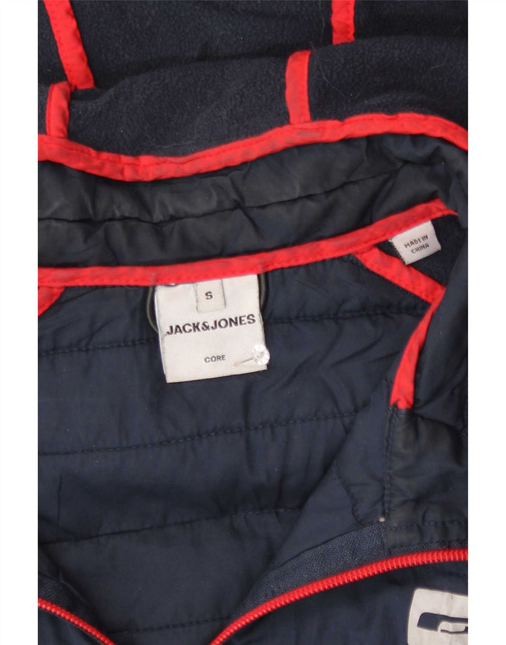 Jack & Jones Jachetă de trening pentru bărbați, căptușită, cu glugă, albastru mic