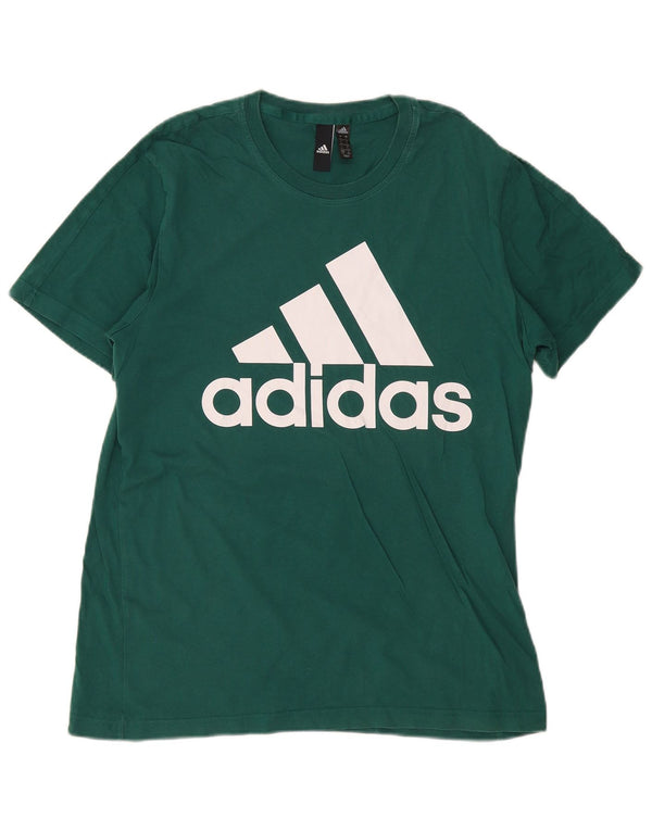 Tricou grafic ADIDAS pentru bărbați Top mare din bumbac verde