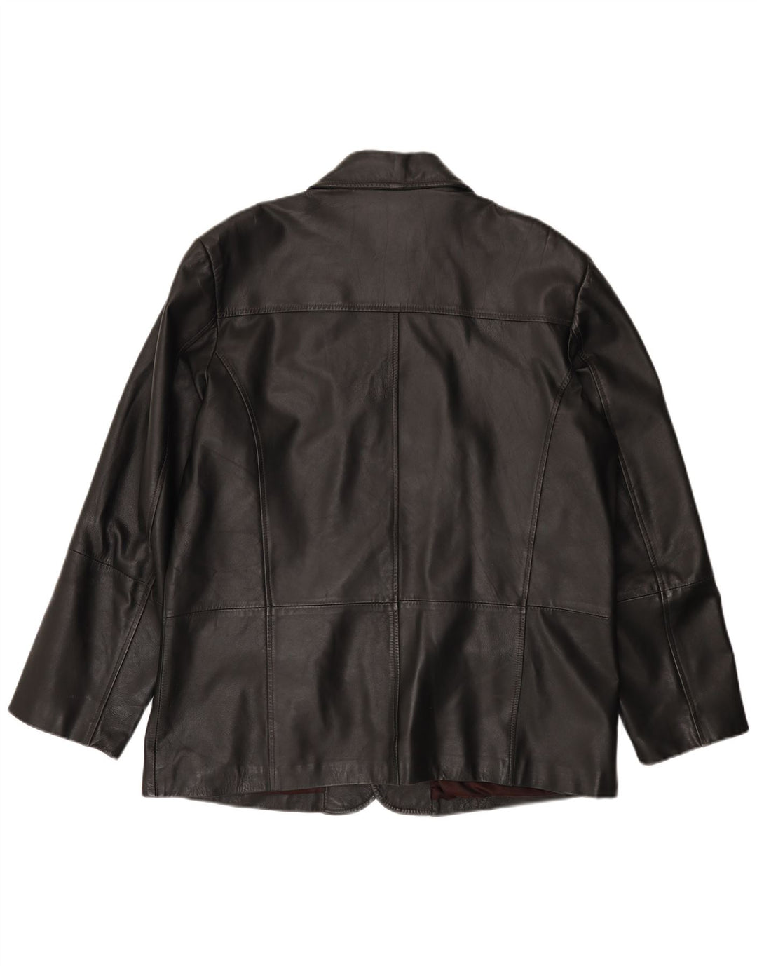 CAPELLE Jachetă din piele cu 4 nasturi pentru bărbați UK 44 2XL Piele neagră