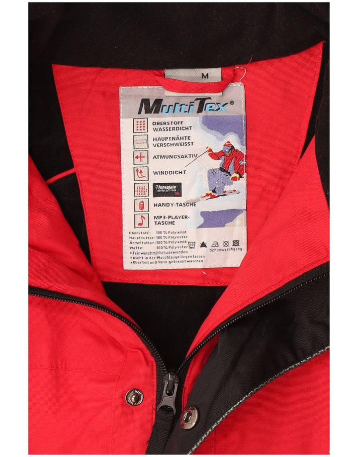 Jachetă de schi pentru bărbați VINTAGE cu glugă UK 38 Medium Red Colorblock Poliamidă