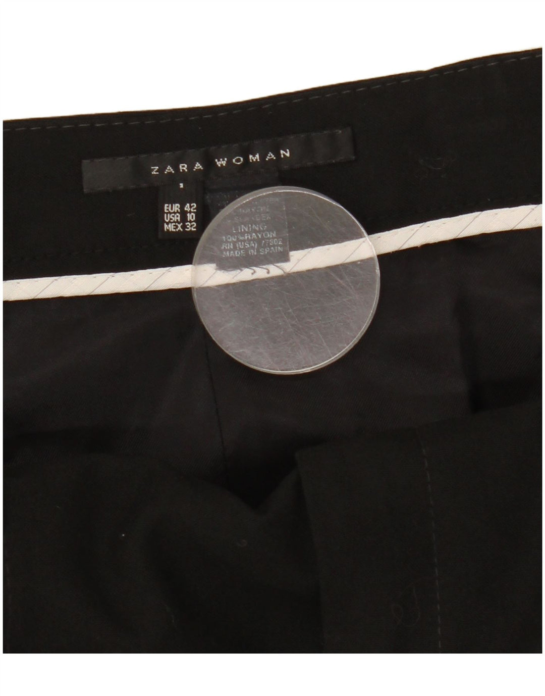 Fustă în formă de A pentru femei Zara EU 42 Large W32 Rayon negru