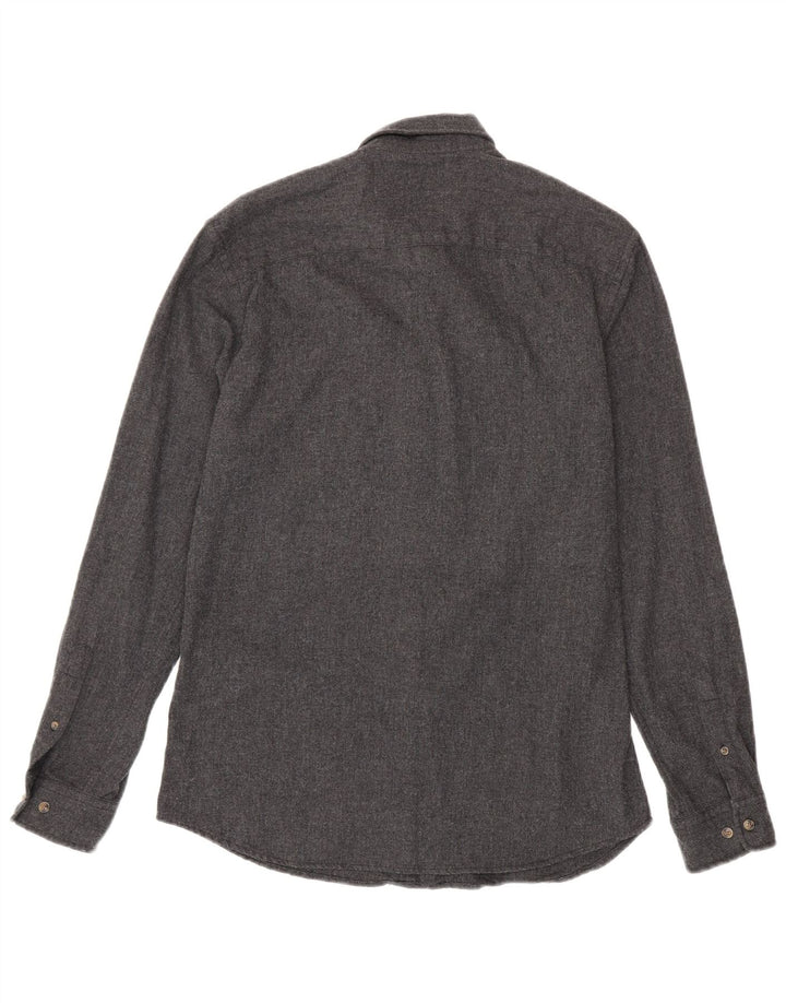 Cămașă Jack & Jones pentru bărbați, bumbac gri mediu