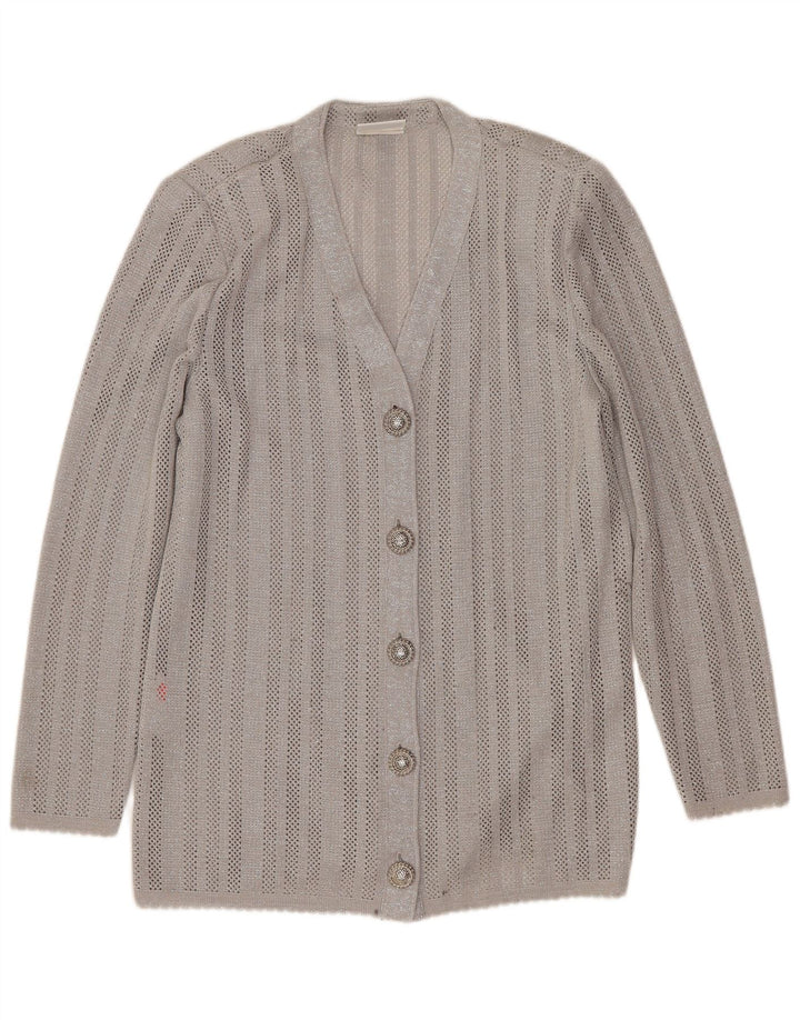 Pulover cardigan pentru femei LIOLA UK 12, gri mediu, viscoză cu pete