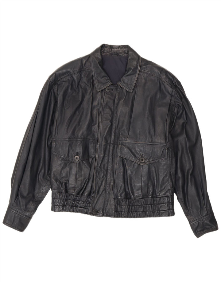 Jachetă de piele pentru bărbați La Matta, UK 38, medie, albastru bleumarin