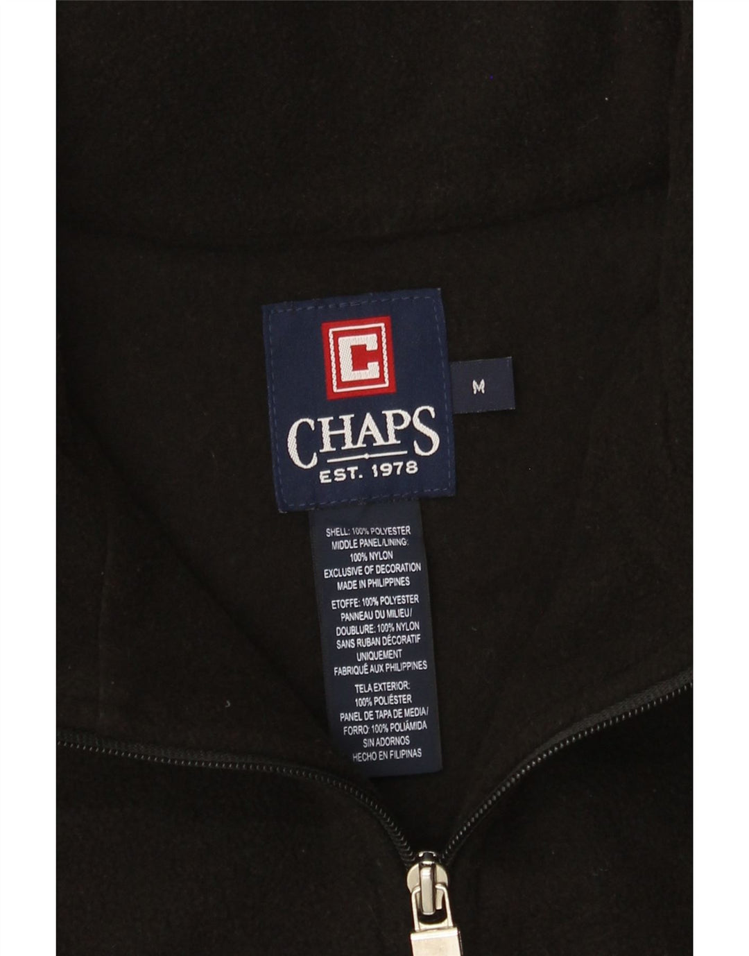 Jachetă fleece pentru bărbați Chaps UK 38 Poliester mediu negru