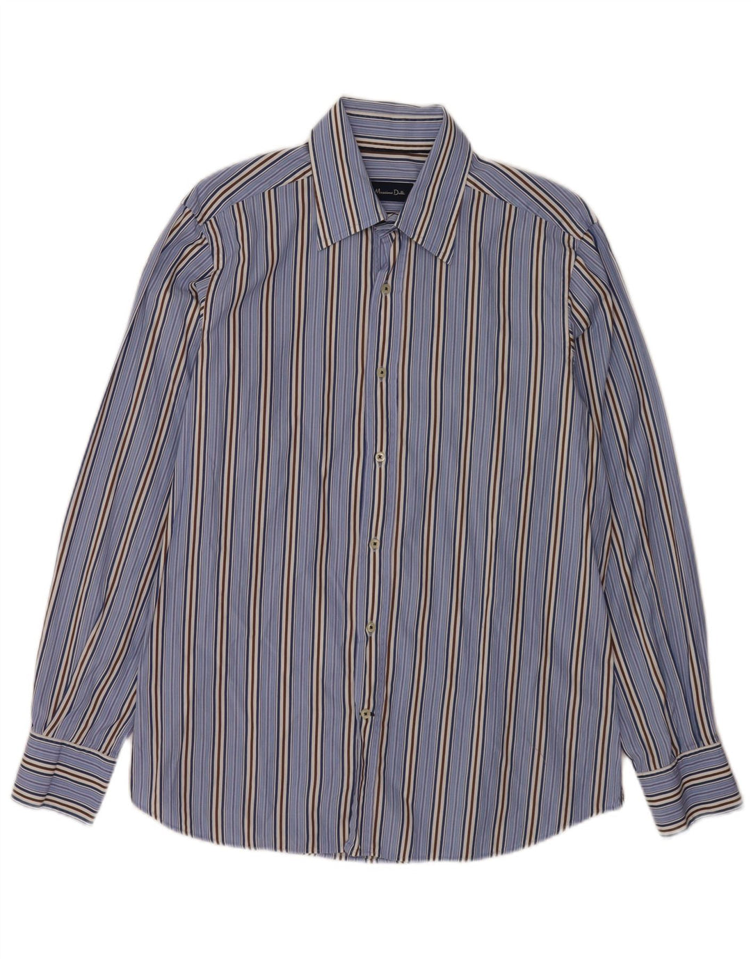 Cămașă Massimo Dutti pentru bărbați, bumbac cu dungi albastre mari