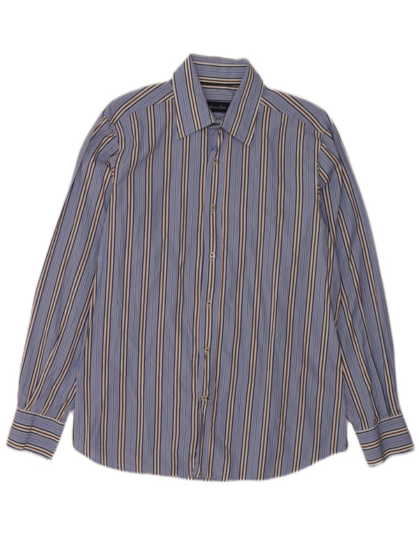 Cămașă Massimo Dutti pentru bărbați, bumbac cu dungi albastre mari