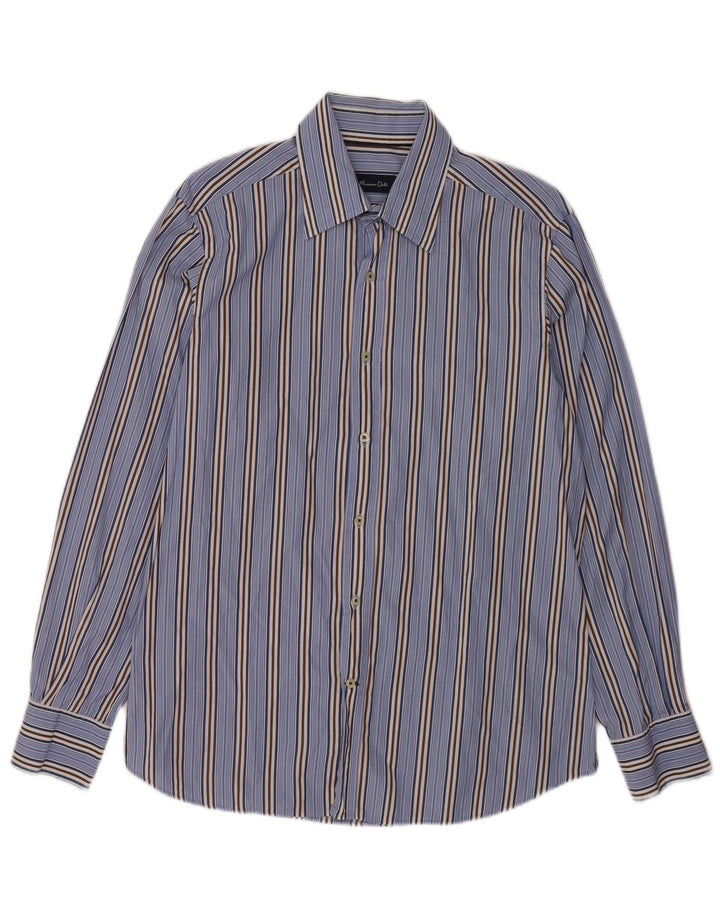 Cămașă Massimo Dutti pentru bărbați, bumbac cu dungi albastre mari