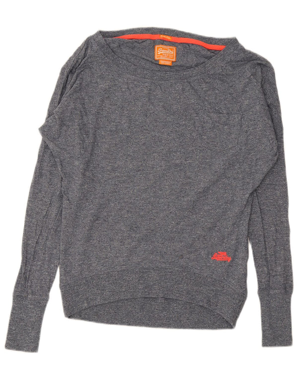 Pulover supradimensionat pentru femei Superdry UK 6 XS, bumbac cu pete gri