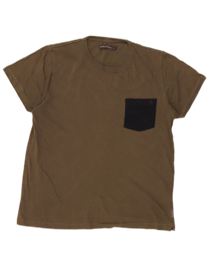 Tricou pentru bărbați French Connection Top mare Kaki, bumbac color bloc