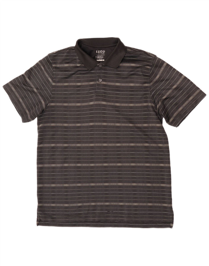 Tricou polo Izod pentru bărbați, poliester cu dungi negre