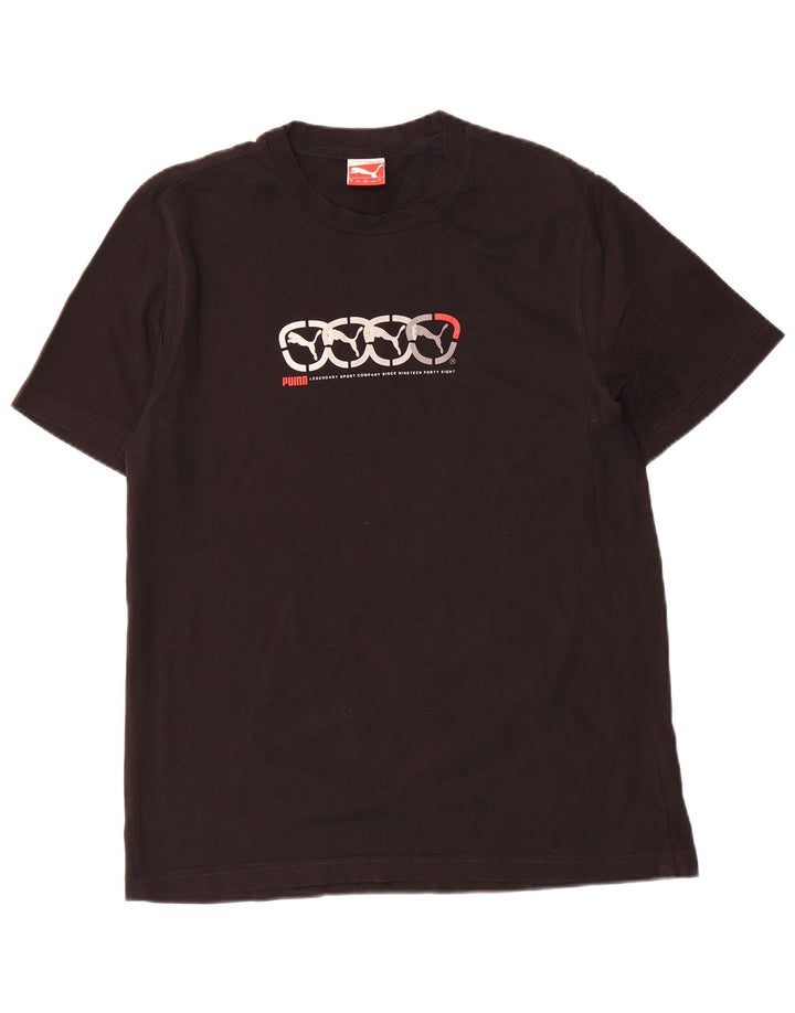 Tricou grafic Puma pentru bărbați Top mare din bumbac negru
