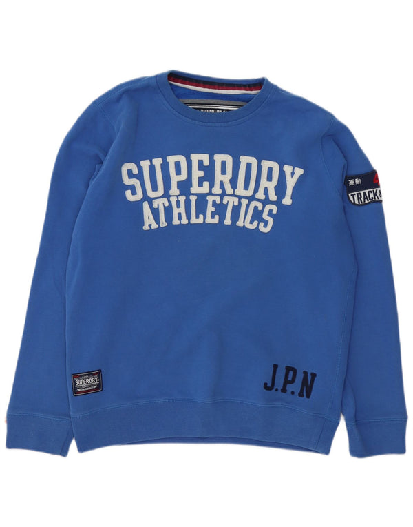 Pulover grafic Superdry pentru bărbați, bumbac albastru 2XL