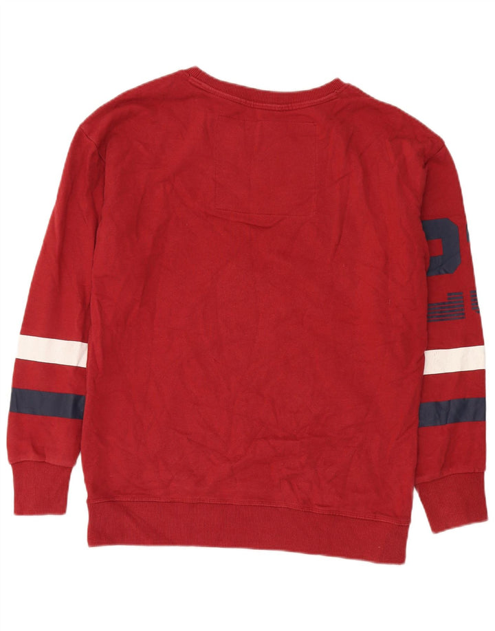Pulover grafic Superdry pentru bărbați, bumbac color bloc, roșu mic