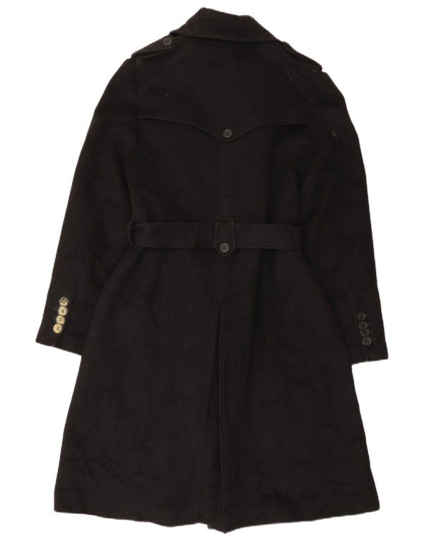 Trench pentru femei Karen Millen UK 14 Lână de miel neagră mare