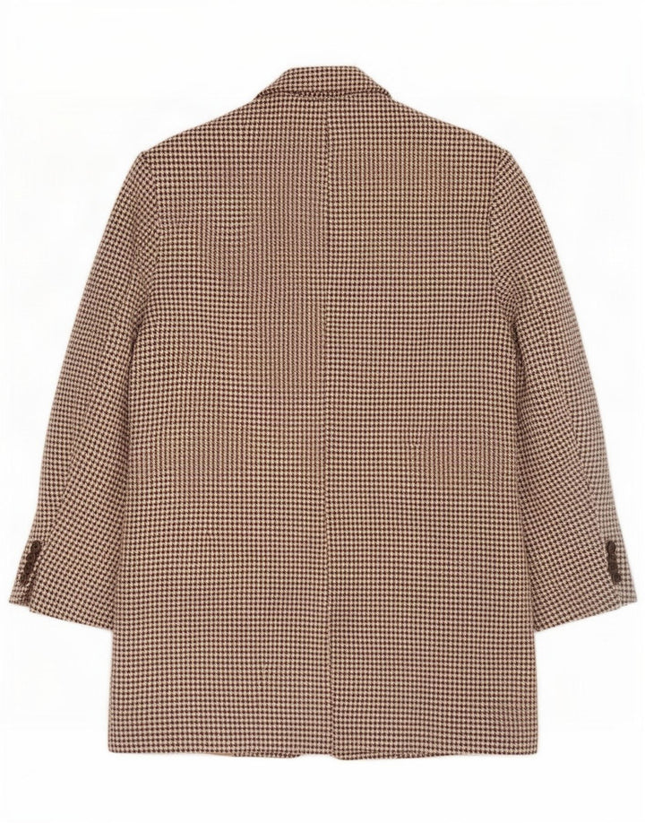 Sacou blazer supradimensionat cu 2 nasturi Zara pentru femei UK 6 XS Maro Houndstooth