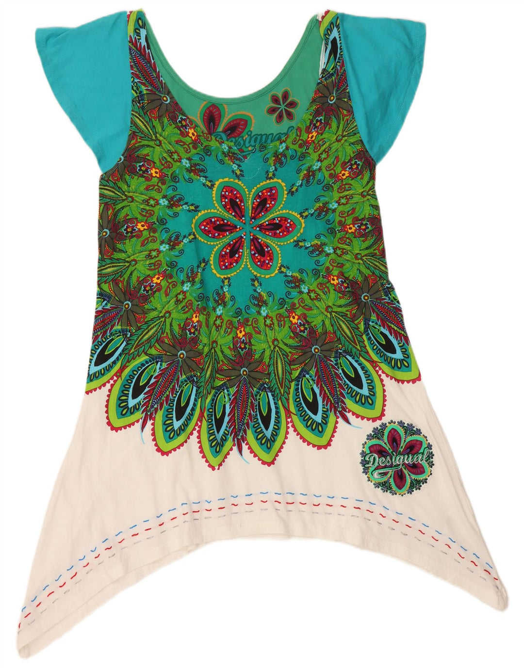 DESIGUAL Top cu tunică asimetrică pentru femei UK 18 XL Multicolor Floral