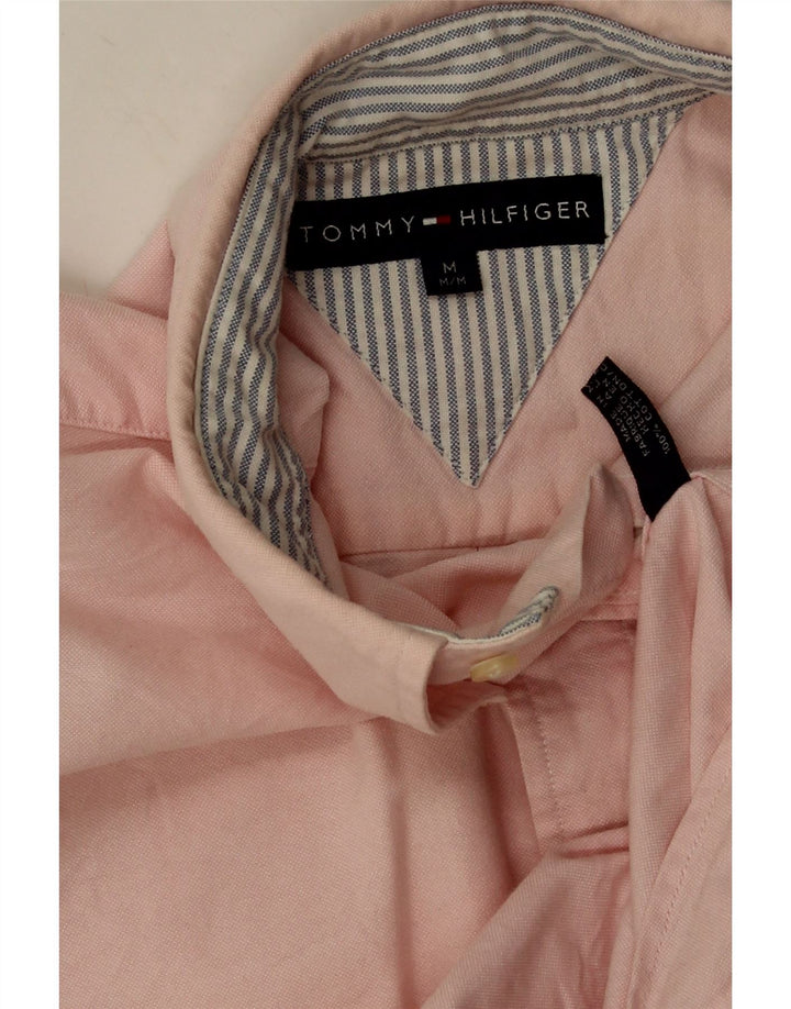 Cămașă Tommy Hilfiger pentru bărbați, bumbac roz mediu