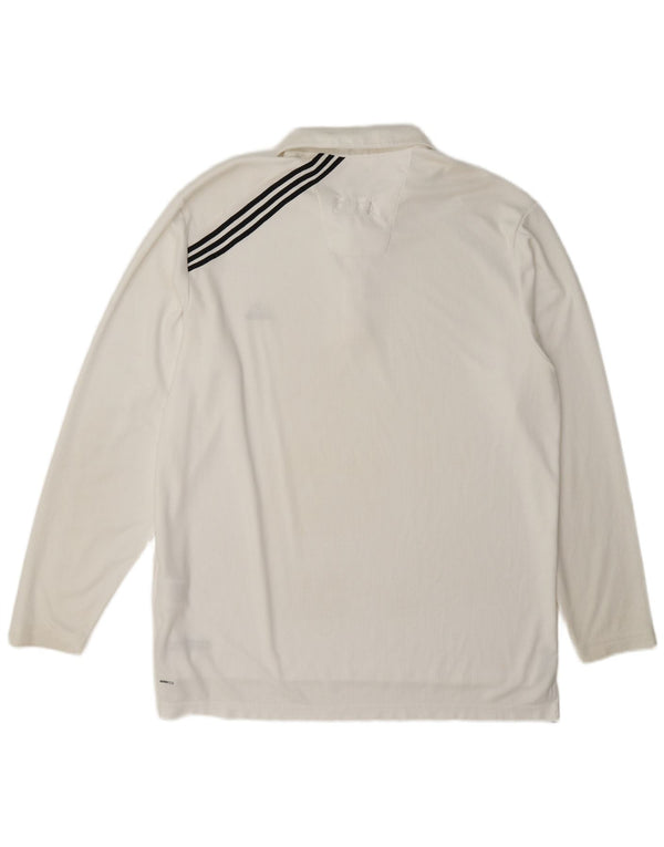 Tricou polo cu mânecă lungă pentru bărbați Adidas Climalite, XL, poliester alb