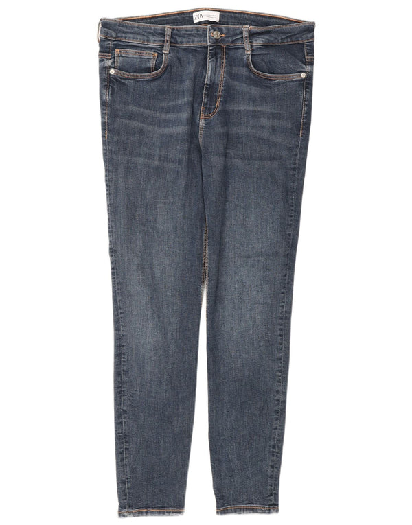 Blugi slim pentru femei Zara EU 44 XL W34 L28 Albastru Bumbac