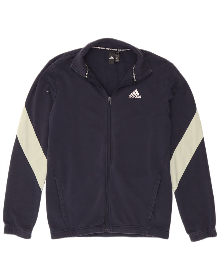 Jachetă de trening pentru bărbați Adidas, mică, albastru, bumbac color bloc