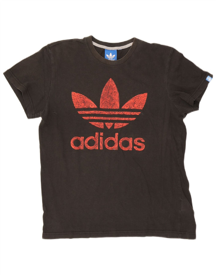 Tricou grafic pentru bărbați Adidas Top mare, gri bumbac
