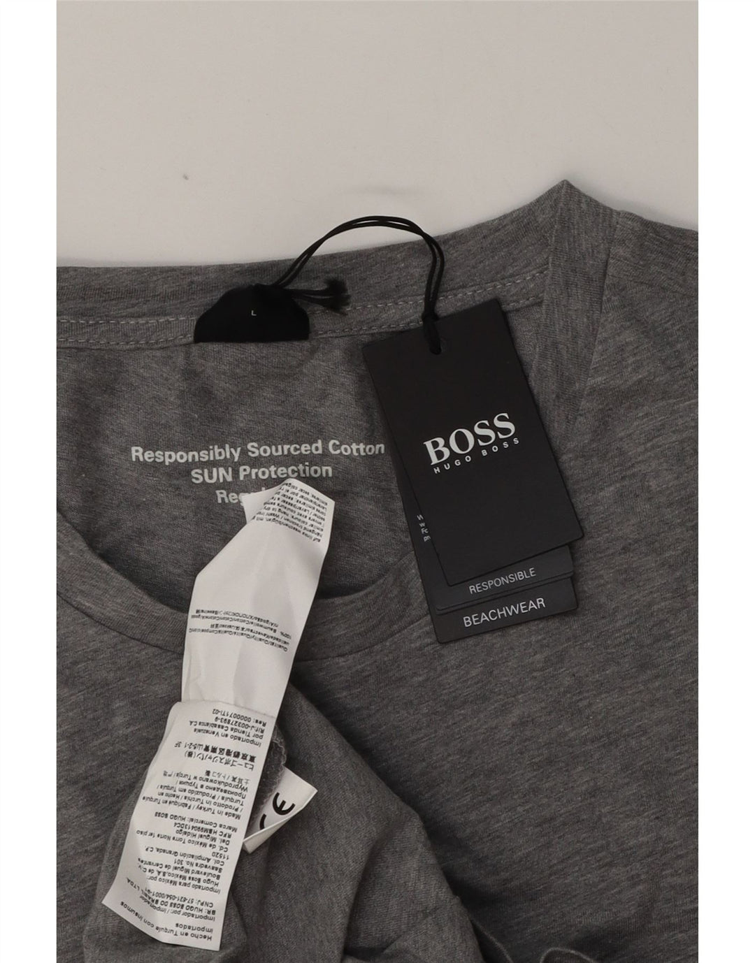 Tricou grafic pentru bărbați Hugo Boss Top mare bumbac gri
