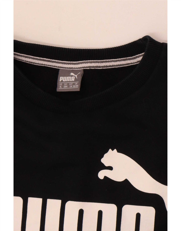 Pulover cu grafică Puma pentru băieți, 13-14 ani, negru