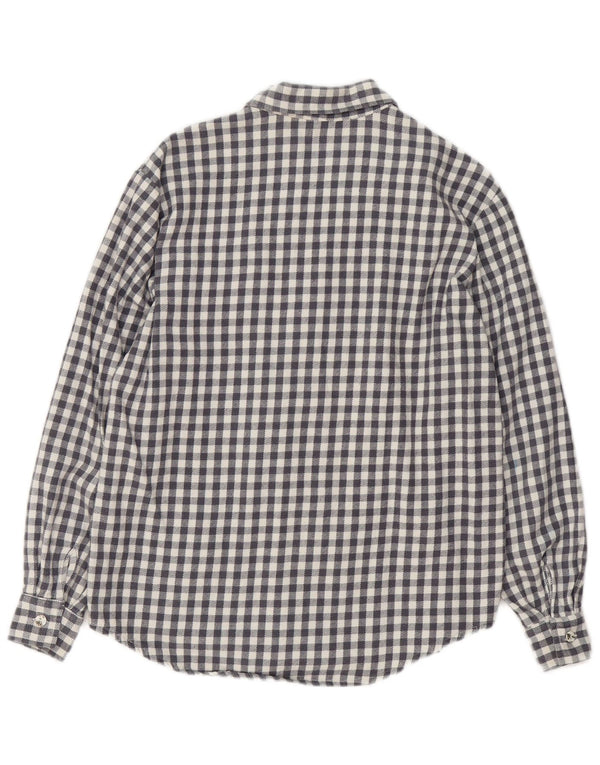 Cămașă de flanel supradimensionată cu ursuleț de pluș pentru femei UK 10 mic, gri, vichy