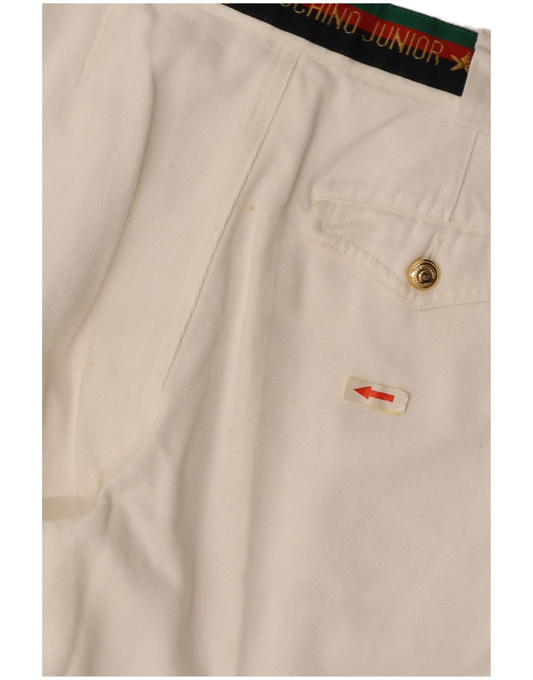 MOSCHINO Pantaloni de costum cu cule grafic pentru băieți 9-10 ani L24 L25 Bumbac alb