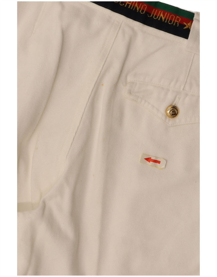 MOSCHINO Pantaloni de costum cu cule grafic pentru băieți 9-10 ani L24 L25 Bumbac alb