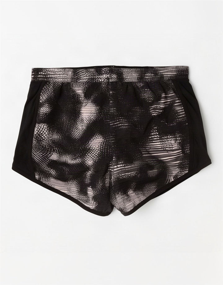 Pantaloni scurți sport Under Armour pentru femei, cu model abstract, UK 10 Small Black