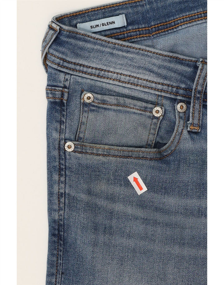 JACK & JONES Mens GLENN Slim Jeans W32 L25 Blue Cotton Vintage Jack & Jones and Second-Hand Jack & Jones from Messina Hembry 