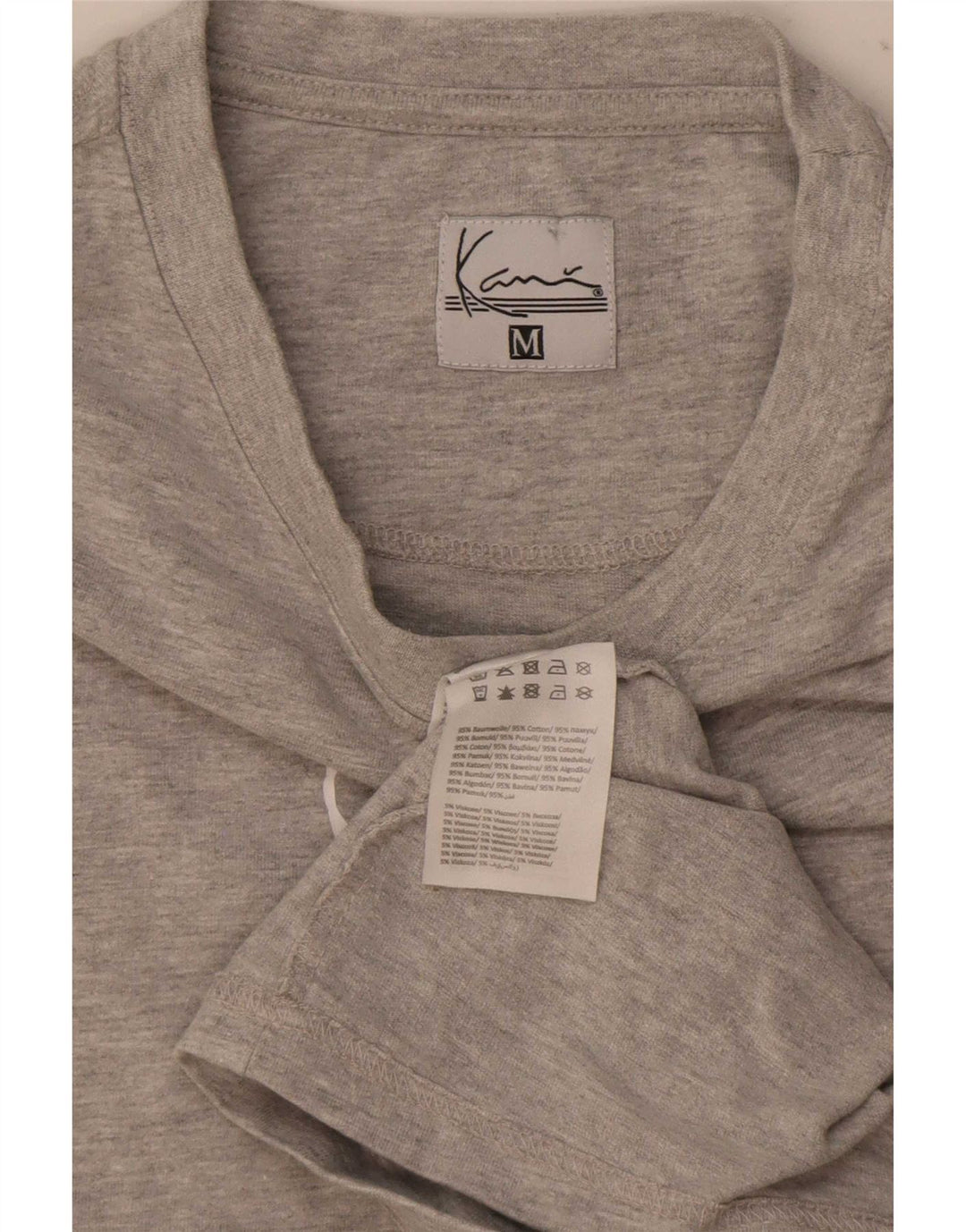 Tricou cu grafic Karl Kani pentru bărbați Top din bumbac cu pete gri mediu