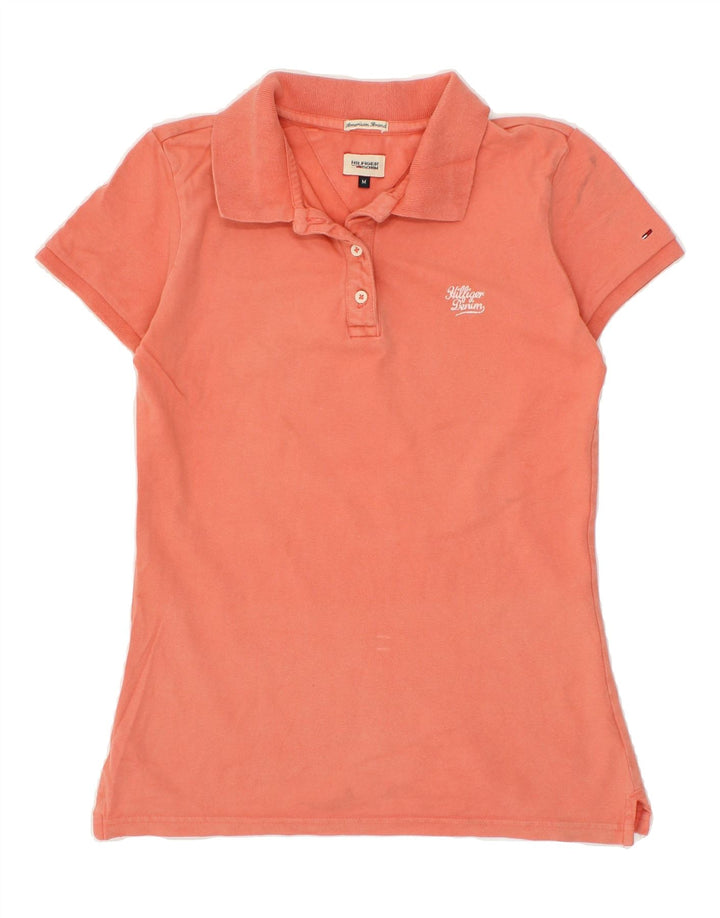 TOMMY HILFIGER Womens Polo Shirt UK 12 Medium Pink Vintage Tommy Hilfiger and Second-Hand Tommy Hilfiger from Messina Hembry 