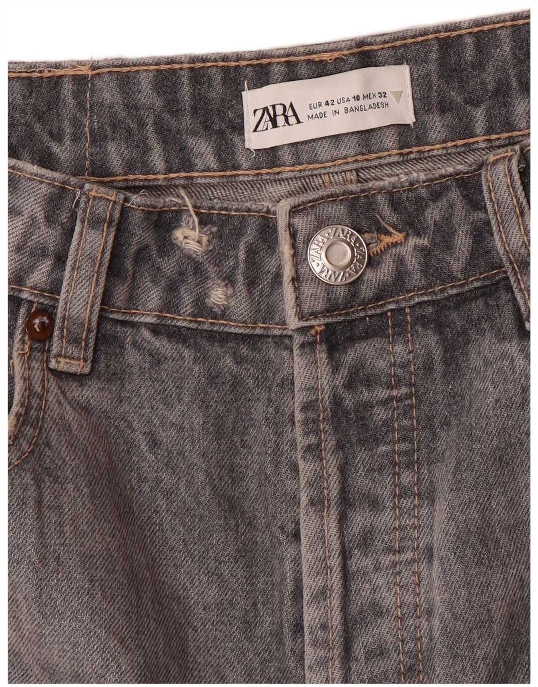 Blugi drepti pentru femei Zara EU 42 Large W32 L27 Gri