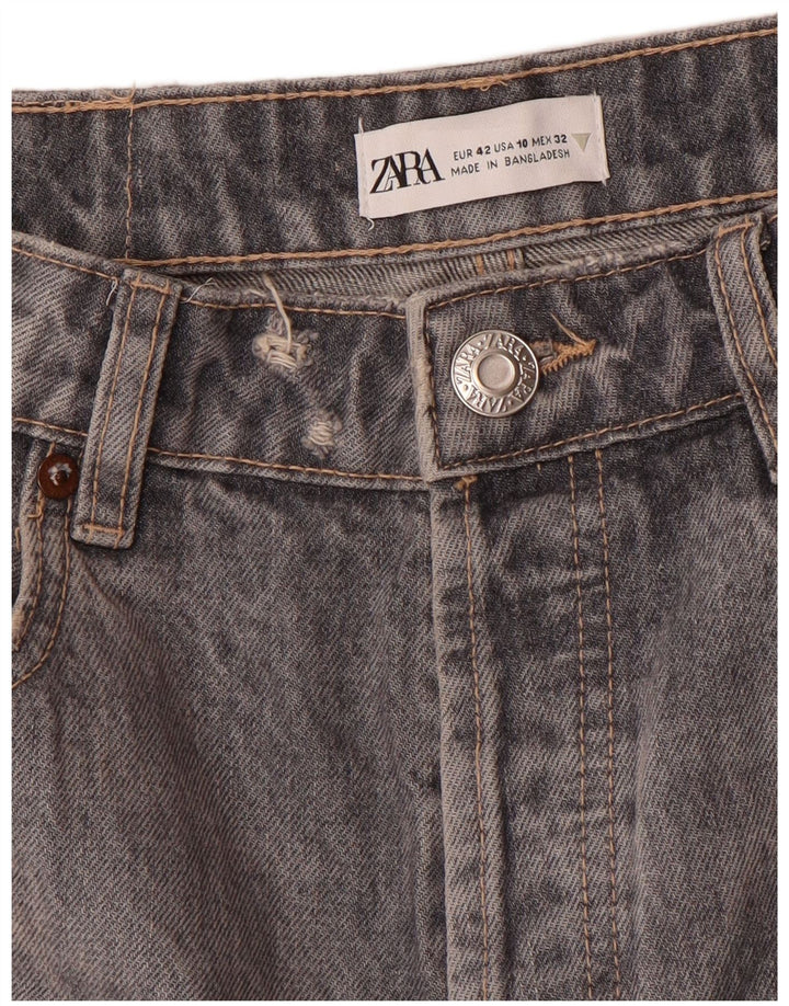 Blugi drepti pentru femei Zara EU 42 Large W32 L27 Gri