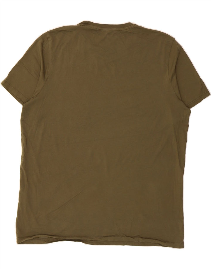 JACK & JONES Mens T-Shirt Top 2XL Khaki Cotton Vintage Jack & Jones and Second-Hand Jack & Jones from Messina Hembry 