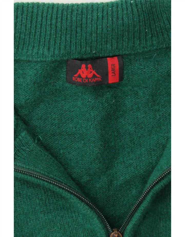 Pulover pentru bărbați Kappa cu fermoar și gât, verde mare