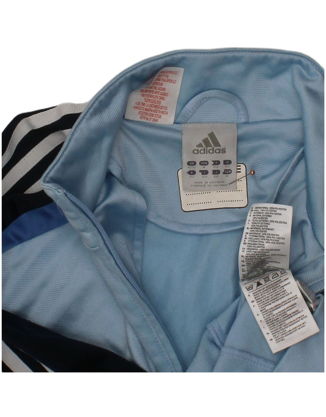 Jachetă de trening ADIDAS pentru băieți, 11-12 ani, poliester color bloc albastru