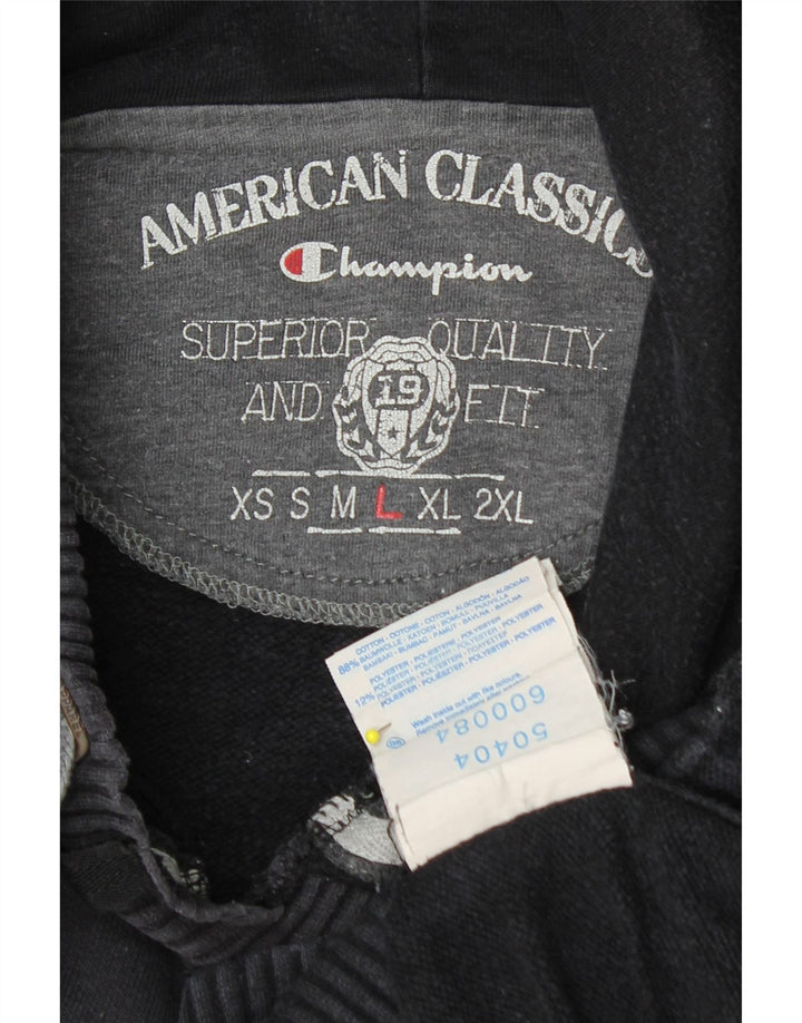 Pulover cu glugă cu grafic pentru bărbați CHAMPION, mare, negru, bumbac