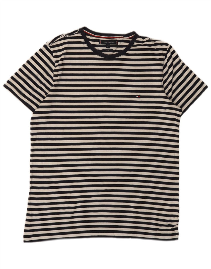 TOMMY HILFIGER Tricou pentru femei Slim Fit Top UK 14 Large Black Striped