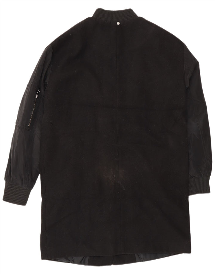 Topshop pardesiu supradimensionat pentru femei UK 8 mic poliester negru