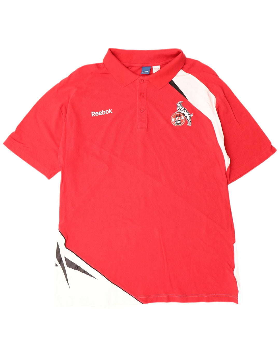 Tricou polo grafic REEBOK pentru bărbați 2XL, bumbac color bloc roșu