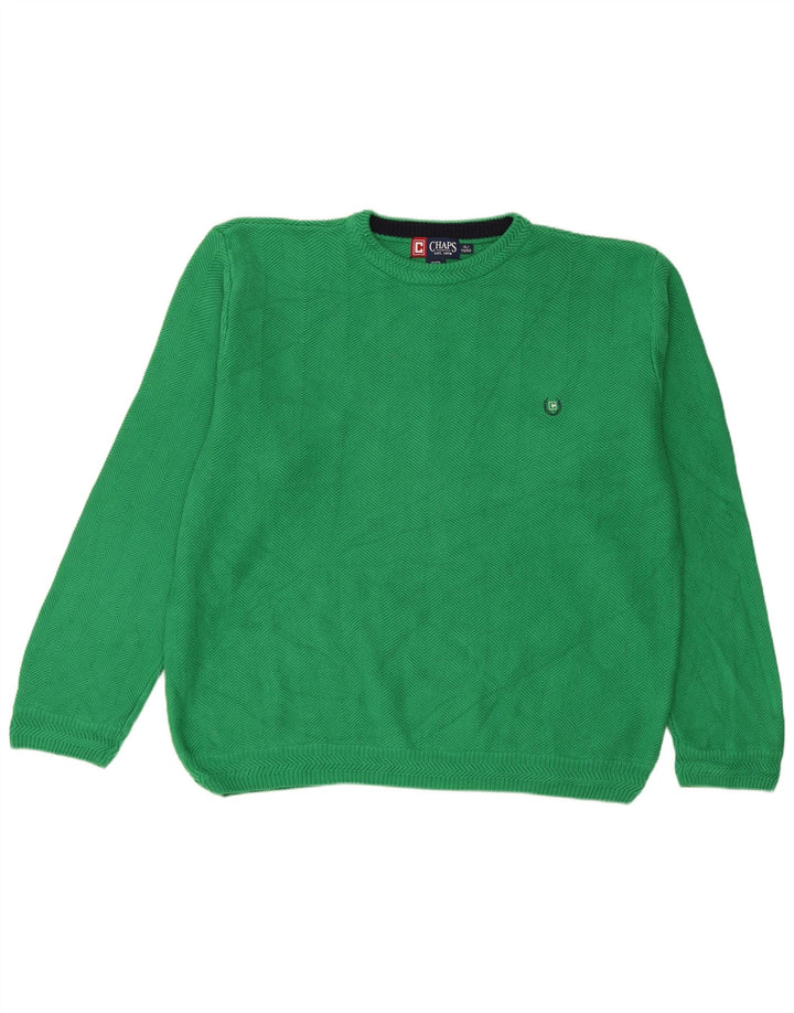 Pulover Chaps pentru bărbați, cu gât roșu, XL, bumbac verde în schemă