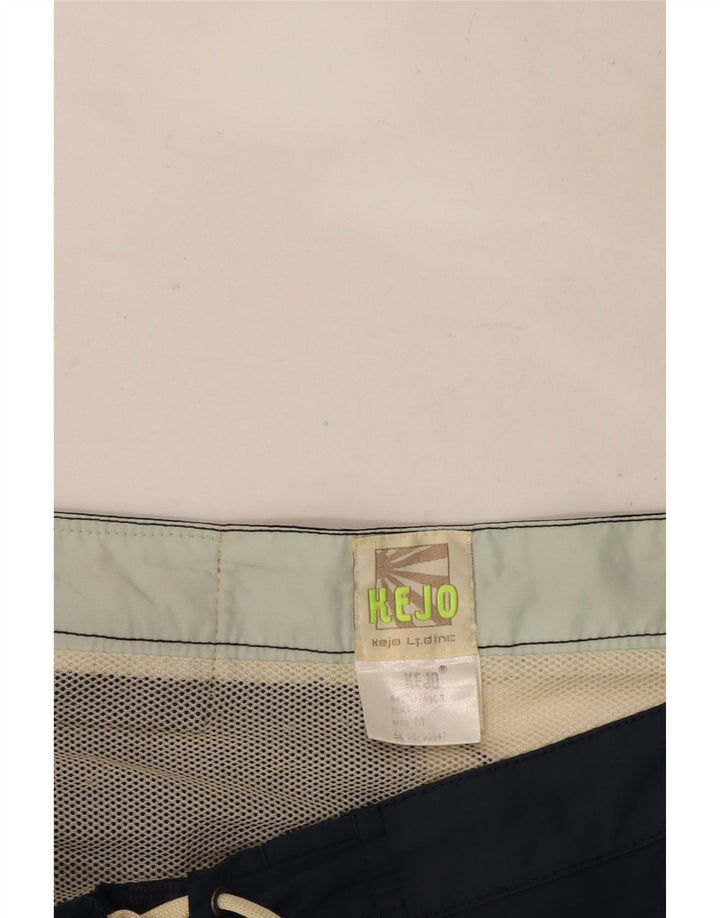 Pantaloni scurți de înot cu grafică Kejo pentru bărbați, nailon colorblock medii bleumarin