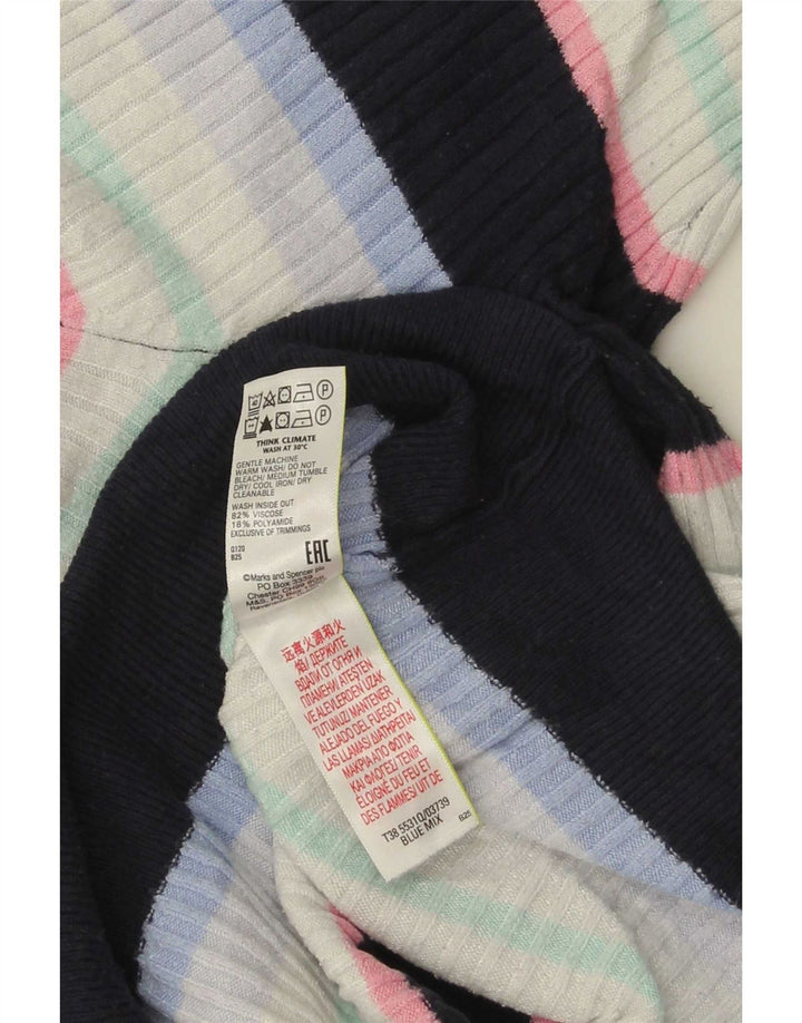 Tricou pentru femei Marks & Spencer Top UK 16 mare, cu dungi multicolore